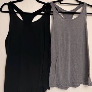 Women's Black and Gray Tank Tops
